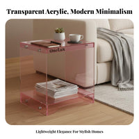 Clear C-Shaped Stand Transparent Nightstand Multi-Functional for Living Room
