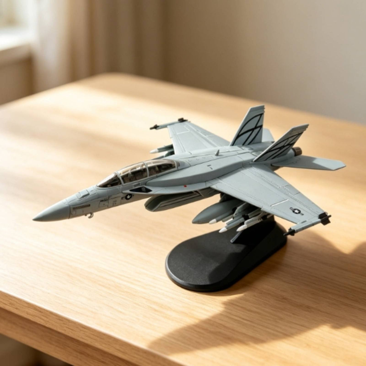 1/100 Fighter Jet Model 1/100 Fighter Jet Model No Assembly for Office, Bookshelf