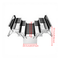 Foldable 3-tier stainless toolbox