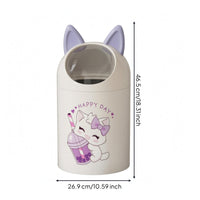 Cartoon Trash Can Wide Opening Household Storage Rounded Cylindrical