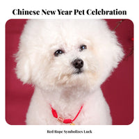 Handmade Chinese New Year Pet Collar Festive Decoration Braided Red Rope Pet Collar Cute Design for Cats, Dogs, Holiday Celebration, Parties