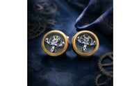 Mechanical Dial Cufflinks Gold Finish Watch Face Cufflinks Geometric Metal