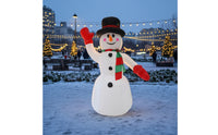 Waving Inflatable Snowman with Top Hat Outdoor Christmas Inflatable Snowman Giant Lawn Decoration Oversized
