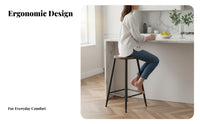 High Stool with Backrest Sturdy Frame High Stool with Low Backrest Easy Assembly