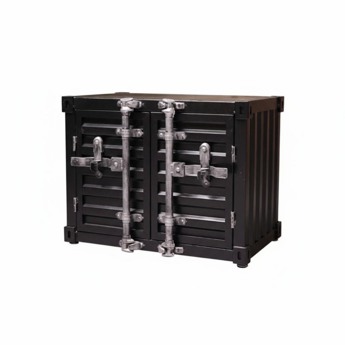 Shipping Container Nightstand Retro Design Accent Storage Cabinet adaptable Use