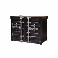 Shipping Container Nightstand Retro Design Accent Storage Cabinet adaptable Use