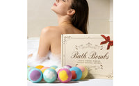 12 Pieces Pastel Bath Fizz Gift Box Two-Tone Gift Set Bath Bombs