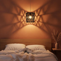 Handmade Woven Lampshade Decorative Rattan Design Light Shade Hollow Weave Design Woven Light Shade Easy to Install for DIY Enthusiasts, Dining Room, Bedroom, Restaurant, Kitchen Island