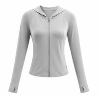 Women's Slimming Ice Silk Sun Protection Jacket with Waist Cinch for Sports