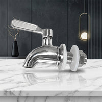 Beverage Dispenser Tap with Paddle Handle, 304 Stainless Metal Beverage Dispenser Tap Faucet, G1/2 Juice Dispenser Tap for Juice Bottle Beer Keg