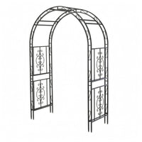 Metal Garden Arch Stable Base Scrollwork Arch Trellis Ground Stakes Arched Trellis for Park