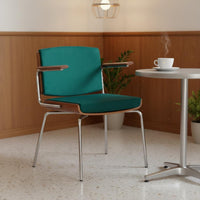 Retro Dining Chair Curved Backrest Wooden Dining Chair Fully Assembled