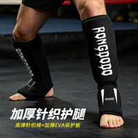 Karate Footed Shin Guard with Thick Knit Padding for Martial Arts