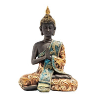 Meditating Buddha Figurine Resin Seated Zen Statue Ornate