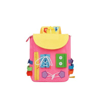 Fine Motor Learning Backpack with Buckles Educational Toddler Backpack with Buckles Problem Solving Sensory Toy Child-Centered for Toddlers, Travel, Home