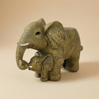 Resin Elephant Planter Carved Detail Outdoor Ornament White Tusks for Patio