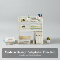 Multitier Desk book organizer Sturdy Construction Desktop Shelf Easy Assembly