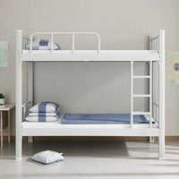 Metal Bunk Bed Space-Saving Bunk Bed with Ladder Heavy Duty Furniture for Kids, Students, Shared Bedroom, Dormitory