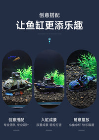 Yilan Resin Pirate Ship Aquarium Decoration with Hideout