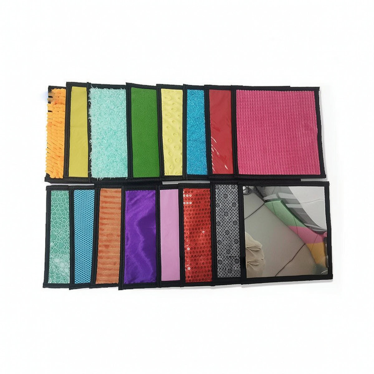 16 Pieces Colorful Sensory Tactile Mat Set Safe Textured Sensory Panels Sturdy Portable for Toddlers, Classroom
