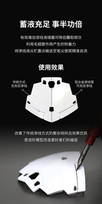 迪斯派铝合金渗线笔AT-PL 高达模型工具上色渗线液笔 不锈钢笔尖