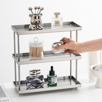 Stainless Steel Multi-Layer Storage Rack for Bar, Coffee Cups, and Desk Organization