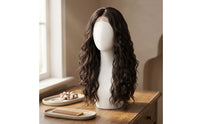 Scalp-Simulation Long Curly Hairpiece Flower Net Cap Long Wavy Hairpiece Machine-Made Hairpiece Soft