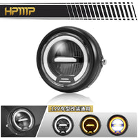 LED Headlight with Halo for Retro Motorcycles