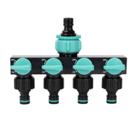 4-Outlet Garden Hose Splitter Separate Garden Hose Splitter with Shut-off Valves for Auto Washing