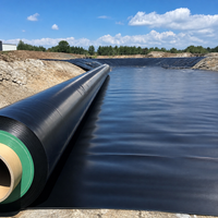 Black Composite Geotextile Membrane, 6m Thickened Geomembrane Roll, Heavy Duty Soil Stabilization Geotextile Liner, High Anti Aging