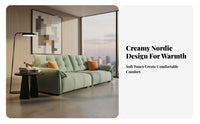 Elephant Ear Sofa Curved outline Living Room Seating space-saving Couch for Apartment Dwellers, Young Adults, Small Space, Lounge Area, Boutique Hotel