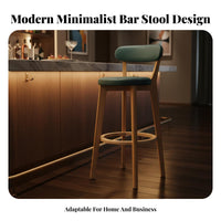 Wooden Counter Stool with backrestrest Modern Design Upholstered barstoolstooltool with backrest