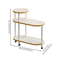 3-Tier Storage Cart Modern Side Table with Wheels Multifunctional for Apartment