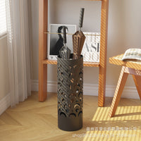 Iron Umbrella Stand with Hollow Design for Home Entryway