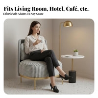 Houndstooth Armchair Light Luxury Aesthetic Patterned Upholstered Armchair Modern Design Comfortable Backrestrest