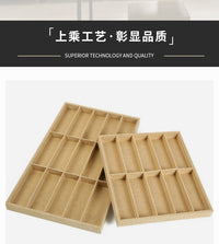 现货新款简约大气大容量绒布展示盒麻布眼镜收纳盒展示盘定制
