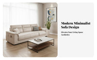 Scratch-Resistant 3-Seater Straight Settee Small Space Friendly Upholstered Loveseat Light Luxury Aesthetic Sofa Modern Design for Pet Owners, Apartment Dwellers, Homeowners, Lounge Area