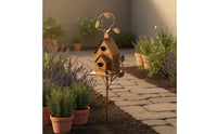 Metal Birdhouse Feeder Decorative Metal Bird Feeder Stake Easy to Display