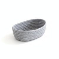 Woven Basket with Open Top Coiled Cotton Rope Basket Small for Vanity, Shelves