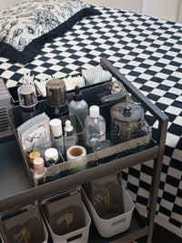 Black Diamond-Texture Multi-Purpose Desktop Storage Box for Beauty Tools