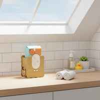 biscuits Shaped Tissue Holder Waterproof Wall-Mounted Wipe Dispenser With Side Hook Cartoon Storage Box for Dorm Room