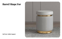 Round Upholstered Stool Light Luxury Design Vanity Seat Nordic Minimalist design