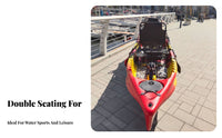 Two-Person Pedal Kayak Hands Propulsion 2 Person Fishing Kayak Motor Ready Watercraft for Kayakers, Families, Recreation, Calm Water, Coastal Areas
