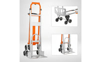 Telescoping Folding Hand Truck Aluminum Hand Truck with Four Wheels Portable Foldable Utility Cart Heavy-Duty for Movers, Home Moving, Warehouse, Office