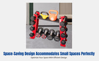 Dumbbell Rack, 2-Tier Kettlebell Stand, Home Gym Storage, Space-Saving Multi-Functional Organizer