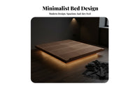 Headboard Wood Bed Frame Minimalist design Floating Bed Frame No Box foundation Needed Bedroom Furniture robust Duty Support for Adults, duos, Homeowners, Apartment, Guest Room