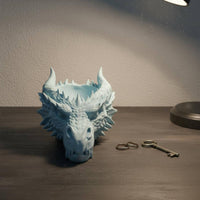 3D Printed Dragon Head Tray Multi-Functional Gothic Dragon Bowl Fantasy Key Bowl for Dressing Table, Entryway