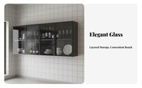 1 Bathroom Wall Cabinet Floating Display Shelf Wall Mounted Storage Cabinet Kitchen Cabinet with Glass Doors Solid Wood for Kitchen Bathroom Balcony Suitable for Gift Giving Home Organization