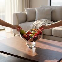 High-End Design Crystal Base Fruit Bowl Polished Finish Metal Pedestal Bowl Multi-Functional House Decoration for Dining Table