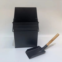 Indoor/Outdoor Fireplace Tool Set with Large Capacity Thickened Slanted Square Ash Bucket and Shovel